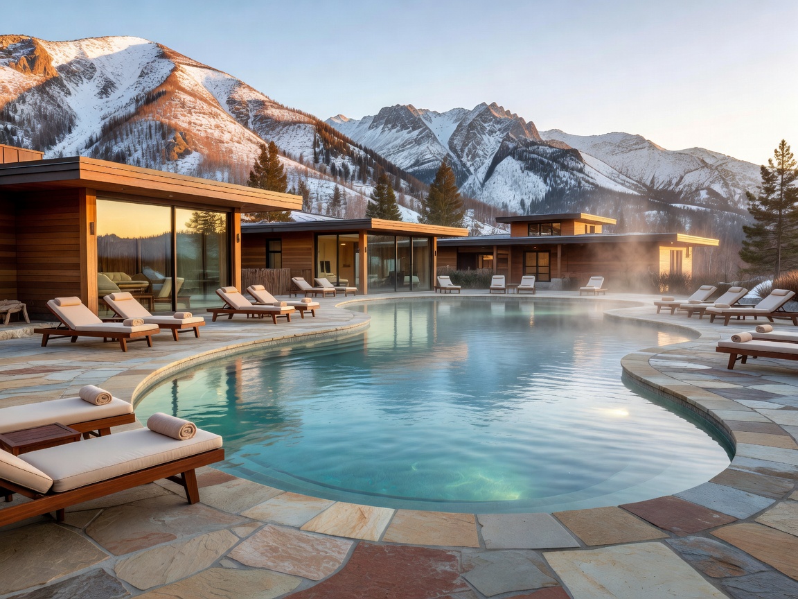 Heated outdoor pool at a spa resort