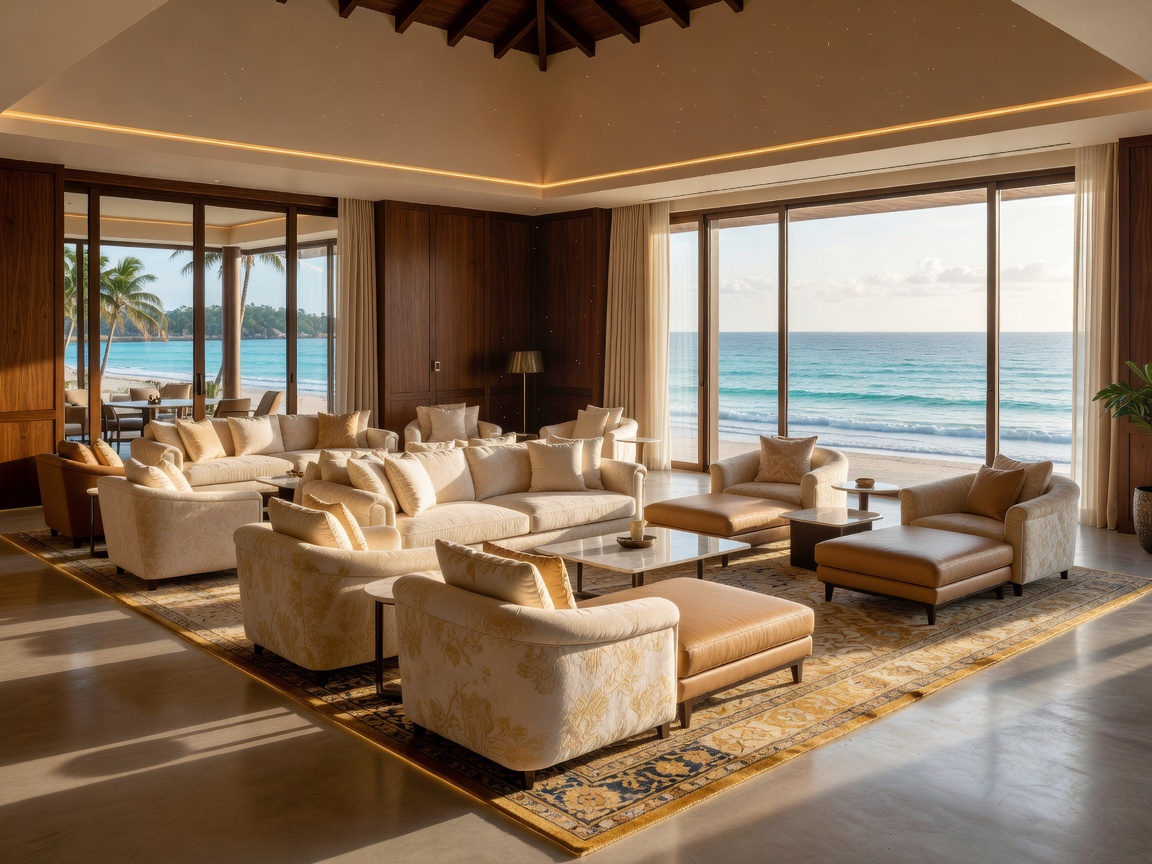 Luxury resort lounge area with comfortable seating